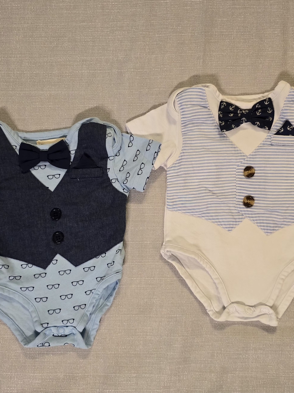 Bootie Brand Baby Tuxedo Bodysuit Lot 2 Formal Outfit 0-3M